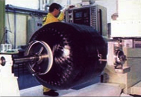Rocket motor casing being made by CNC machine